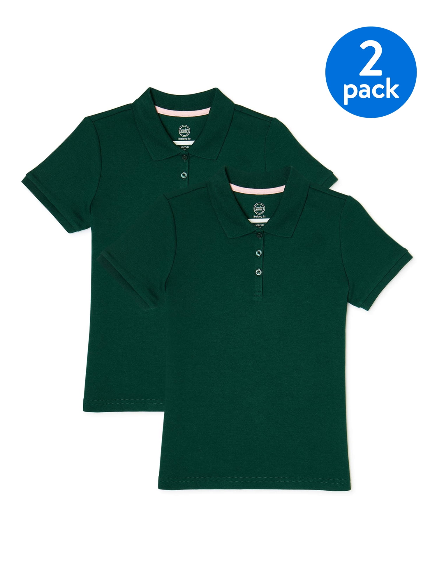 Boys Girls Hunter Green Pique Polo Shirt School Uniform Short Sleeve Size 4 t 18 