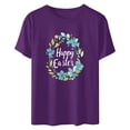 thumbnail image 5 of Womens Easter Print Short Sleeve Tshirts Summer Plus Size Trendy Round Neck Tee Casual Loose Fit Tops, 5 of 5