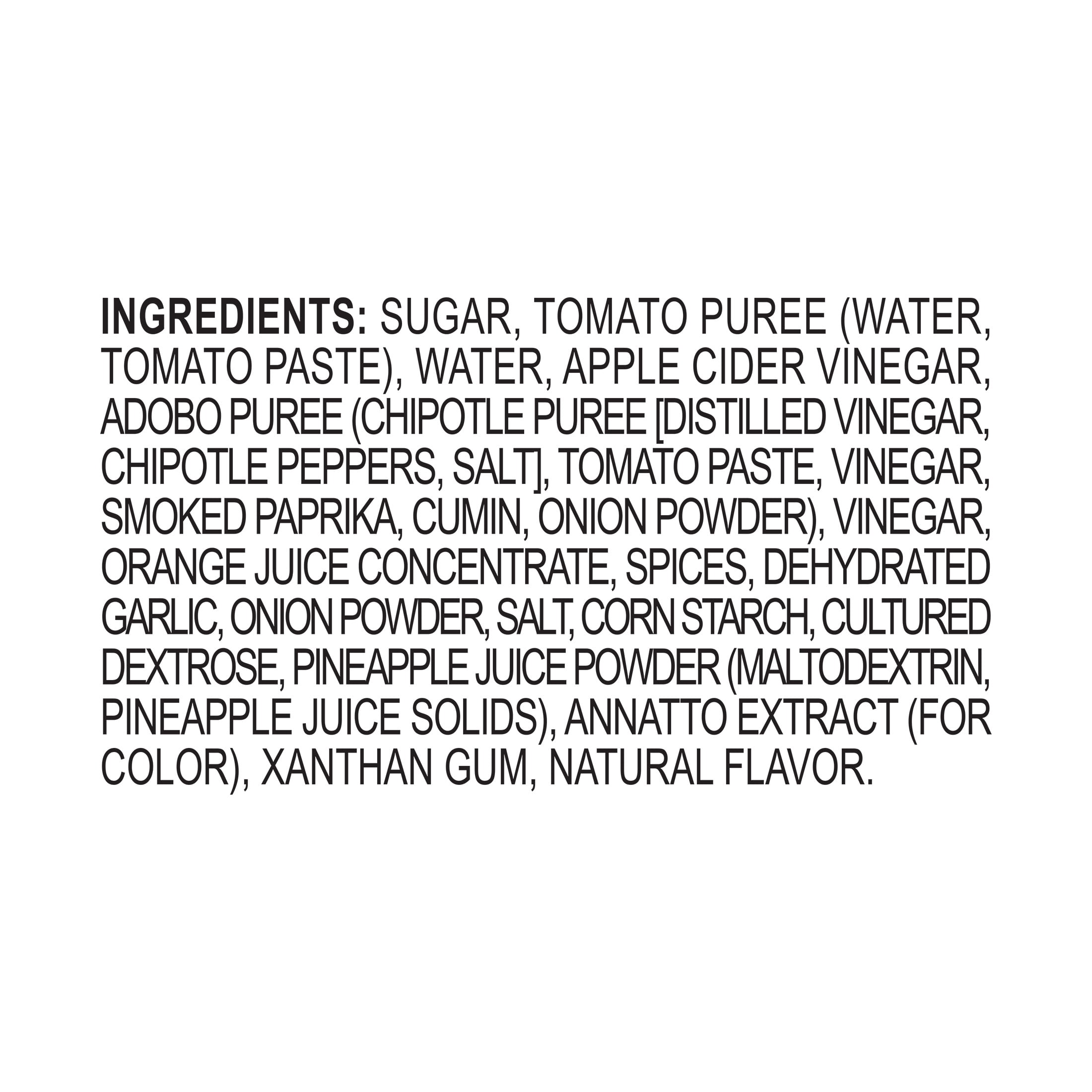 (6 pack) Spanglish Asadero Pineapple Chipotle BBQ Sauce for Beef, Pork, and Chicken, 15.3 oz Bottle