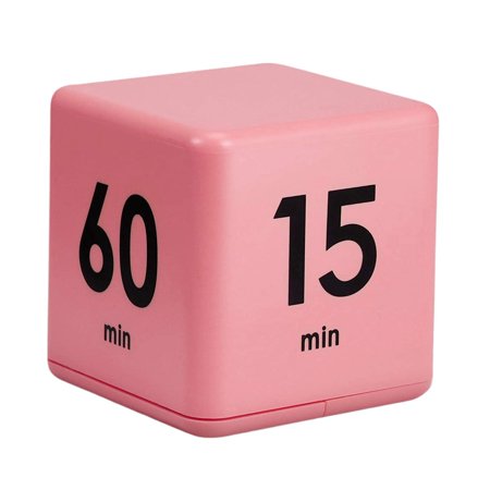 

Time Cube-Timer Kitchen Timer Gravity Sensor Flip Timer Exercise Game Timer 15-20-30-60 Minutes for Meditation (Pink)