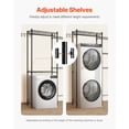 thumbnail image 4 of Over The Washer and Dryer Storage Shelf, 5 Tier Laundry Room Drying Rack with Hanger Rod and Hooks, Adjustable Over Washer and Dryer Shelves, Laundry Room Shelf Storage Space Saver, Black, 4 of 11