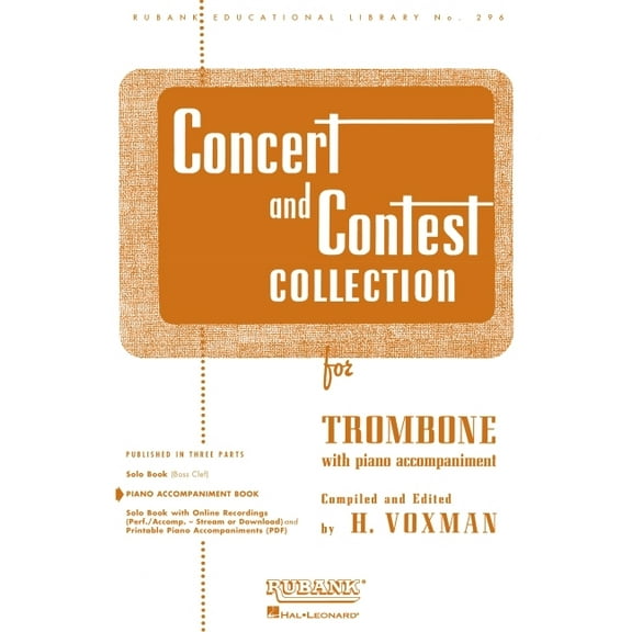 Rubank Educational Library: Concert and Contest Collection for Trombone: Piano Accompaniment (Other)