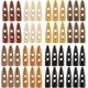 thumbnail image 1 of 64 botones de madera de 8 colores, 45 x 13 mm, dos agujeros, con forma de diente de cuerno, para suéteres, abrigos, accesorios de costura., 1 of 4
