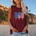 thumbnail image 4 of Wycnly 4th of July Tank Top for Women Comfy Loose Fit Patriotic Independence Day Shirts Vest Summer Popsicle Flag Print Round Neck Sleeveless Fashion Blouses Wine xl, 4 of 4
