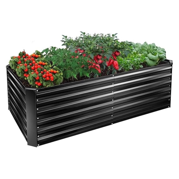 Metal Raised Bed Garden Bed Kit, 6x3x2ft Tall Galvanized Planter Raised Garden Boxes Outdoor, Large Metal Raised Garden Beds for Flowers, Vegetables,