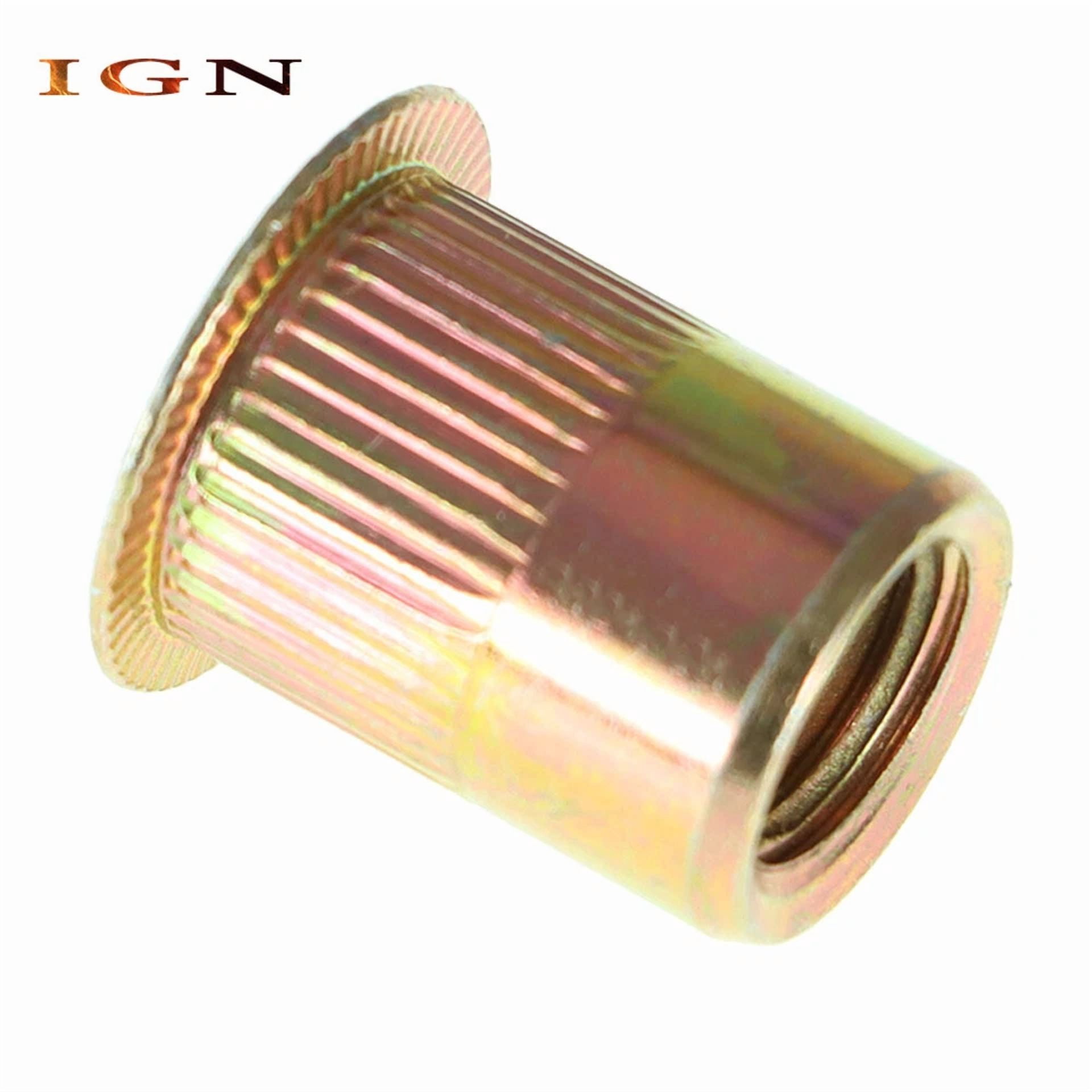 CIRCLE- 50 Pieces Flat Head Threaded Insert Rivet Gun Rivet Nuts 3/8-16 Carbon Steel