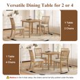 thumbnail image 6 of Harper & Bright Designs Round Folding Dining Table Set for 2, Wooden Farmhouse Breakfast Nook Table with Drop Leaf and 2 Upholstered Chairs for Small Places Kitchen Dining Room, Brown, 6 of 18
