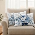 thumbnail image 6 of Outdoor Pillow Covers 20x12 Set of 2, Blue Spring Floral Waterproof Patio Throw Pillow Covers for Couch Sofa Chair, Watercolor Summer Flowers Decorative Pillowcases for Throw Pillows, 6 of 9