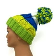 thumbnail image 2 of Empire Cove Cable Knit Beanie with Pom Pom Winter Multi Color Womens - Green, 2 of 3