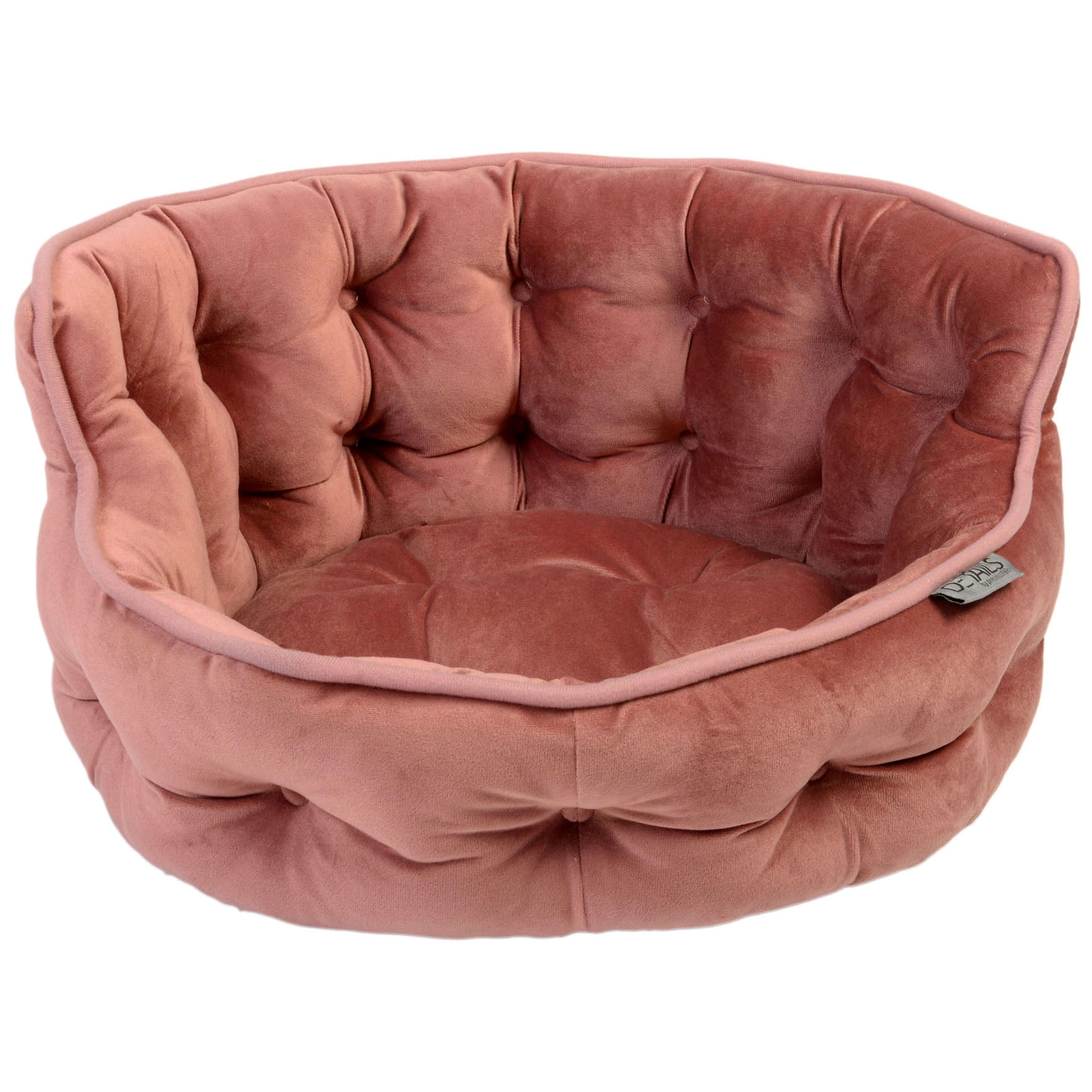 Precious Tails Ultra Plush Mini Tufted Velvet Round Cuddler Dog Cat Pet Bed -Small