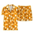 thumbnail image 7 of UngA Pajama Sets for Women 2 Piece Halloween Pajama Set for Women 2025 Fall Graphic Button Up Sleepwears Ladies Ctue 2 Piece Top and Shorts Pjs Sets Yellow,XL, 7 of 7