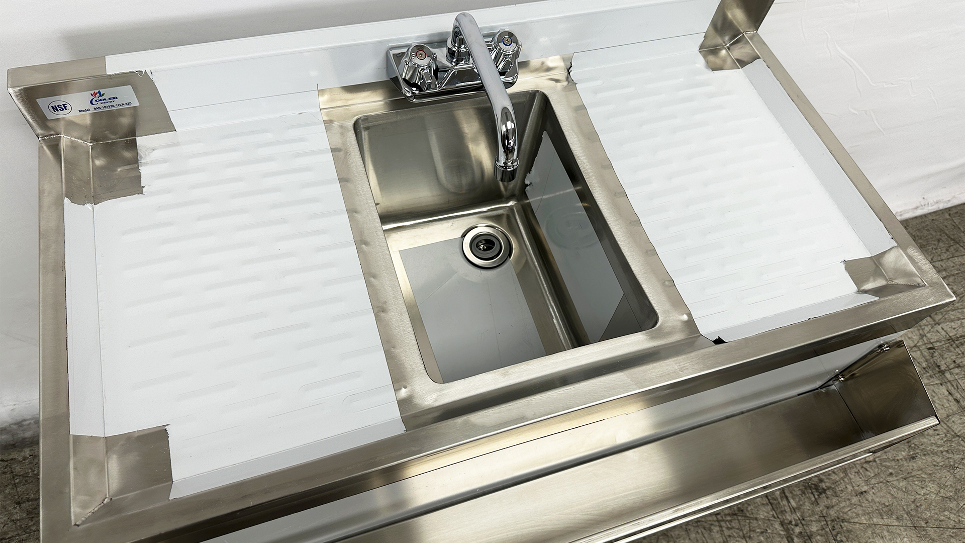 NSF Utility Sink, 36''x23''x33'' Free Standing Kitchen Sink, Compartment Bar Sink with Faucet