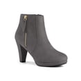 thumbnail image 1 of Unique Bargains Women's Side Zip Low Platform Chunky Heel Ankle Booties Grey (Size 9.5), 1 of 8