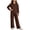 Coffee, variant on Vmberlty Kids 2 Piece Tracksuits Girl's Solid Color Fall Winter Outfits Zip Up Hooded Sweatshirts and Cargo Pants Casual Active Sets for 1‑13 Years