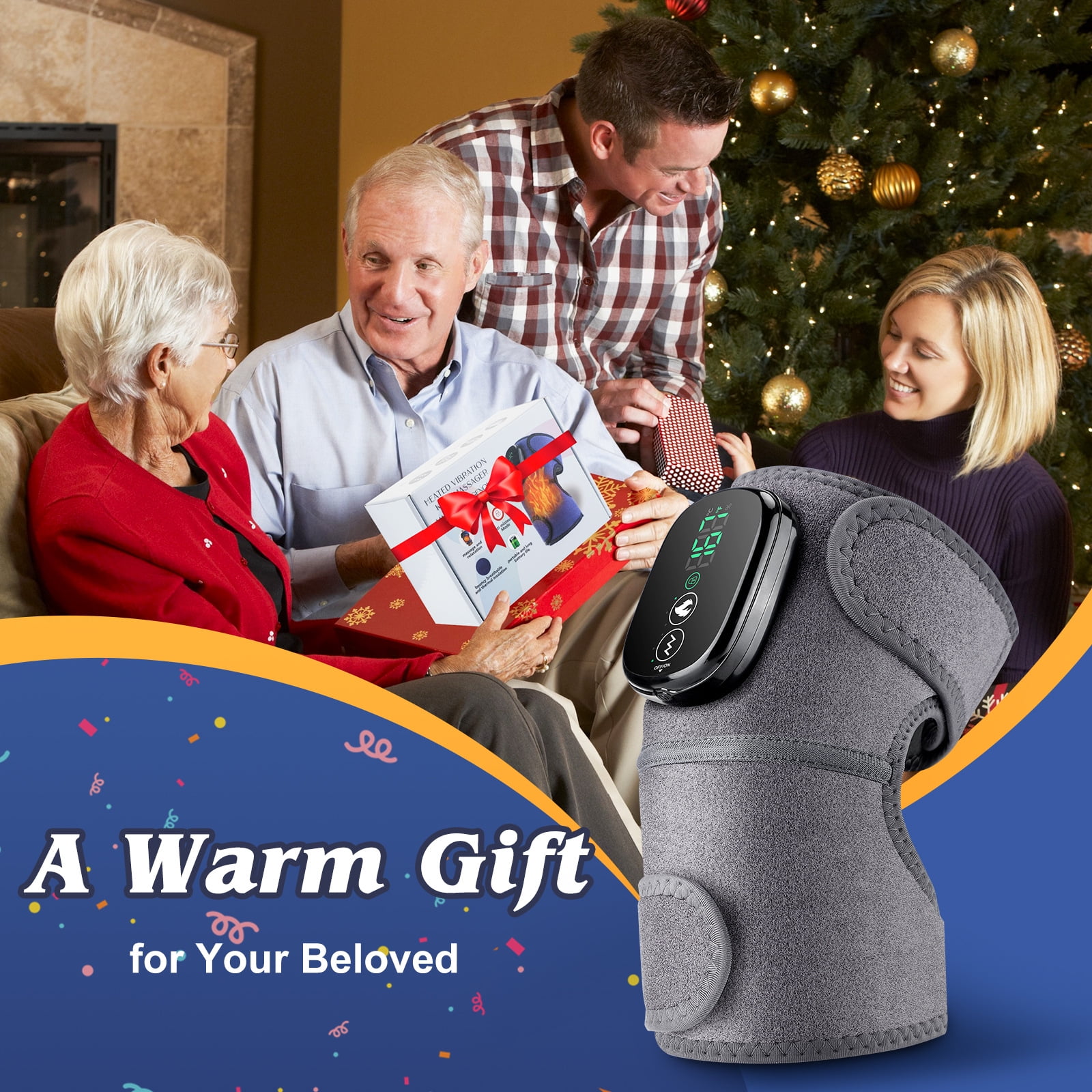 SUWU  Heated Knee Brace to Keep Knee Warmers, Heated Knee Massagers for Pain Relief, Portable Knee Heating Pad Brace for Shoulder or Elbow