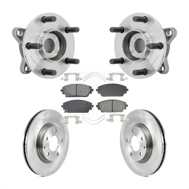 Transit Auto Front Hub Bearing Assembly Disc Brake Rotors and Semi-Metallic Pads Kit for Car 2021-2022 Mazda 3 AWD Vehicles Manufactured In Mexico KBB-132272