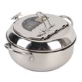 thumbnail image 1 of Deep Fryer Pot, Stainless Steel Fry Pot with Fahrenheit  and Oil Drip Drain Rack, Extra Large Tempura Frying Pot with Lid, Frying Chicken Pot for Kitchen French Fries,, 1 of 7