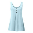 thumbnail image 5 of Herrnalise Women Basic Sleeveless Vest Crop Tank Top Fashion Women's Casual Round Neck Solid Color Button Sleeveless Tops T-Shirt Tank Blouse, 5 of 6