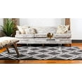 thumbnail image 4 of Unique Loom 3116194 7 x 10 ft. Detroit Trellis Rectangular Rug, Black, 4 of 5