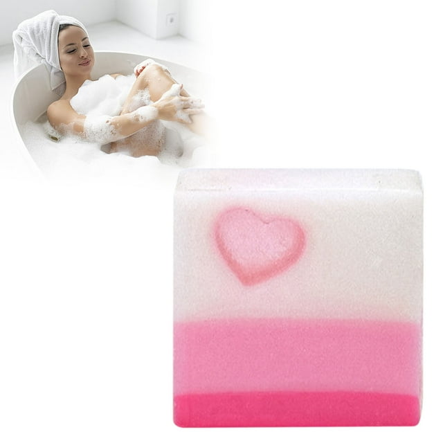 Jabones Love Rainbows Jabón con lámina dorada Jabón en forma de corazón Jabón de aceite Jabón hecho a mano Jabón facial hidratante y limpiador Jabón de manos para el día de San Valentín