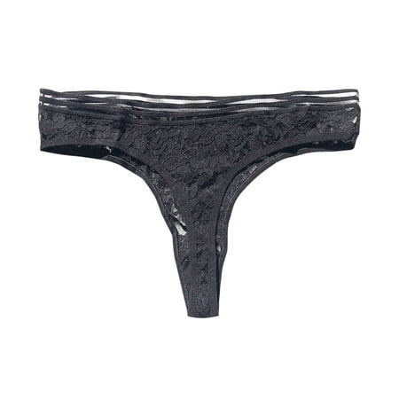 

ZHUASHUM Women Low Waist Cotton Panties Solid Color Thong