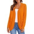 thumbnail image 4 of Urban CoCo Womens' Long Sleeve Knit Sweater Cardigans Curved Hem Open Front with Pockets, 4 of 6