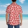 thumbnail image 3 of Lsque Strawberry And Flowers pattern Hawaiian Shirt for Men, Unisex Summer Beach Casual Short Sleeve Button Down Shirts-Large, 3 of 9