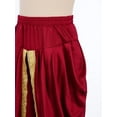 thumbnail image 4 of inlzdz Kids Boys Dance Dhoti Pants Bottom Carnival Party Fancy Dress Loose Fit Yoga Hippie Trousers Burgundy 12, 4 of 6