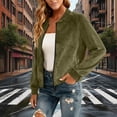 thumbnail image 3 of Yihuala Lightweight Faux Suedes Women's Jackets Long Sleeve Stand Collar Zip Up Loose Fit Casual Outerwear Coat Spring Fall, 3 of 9