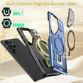 thumbnail image 7 of WATEFULL for Samsung Galaxy S25 Ultra MagSafe Case with Adjustable Camera Lens Cover Stand 1 Screen Protector, [Wireless Charging Compatible] Rugged Heavy Duty Magnetic Case for S25 Ultra 6.9"(Blue), 7 of 7