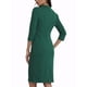 thumbnail image 3 of Vestido Midi de Manga 3/4 con Cuello Alto y Escote en V para Mujeres INSPIRE CHIC XL Verde Oscuro, 3 of 7