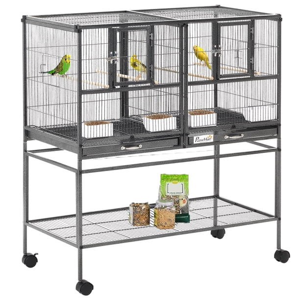 Photo inspiration: Fresh Look at Pawhut 40 Large Double Rolling Metal Bird Cage Bird House