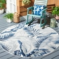 thumbnail image 2 of SAFAVIEH Cabana Rosario Botanical Indoor/Outdoor Area Rug, Ivory/Navy, 6'5" x 6'5" Round, 2 of 12