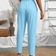 thumbnail image 4 of Pantalones elásticos de la cintura para las mujeres verde oliva cordón sólido bolsillo Jogger longitud completa, 4 of 5