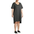thumbnail image 5 of Terra & Sky Women's Plus Size V-Neck T-Shirt Dress with High Low Hem, 5 of 6