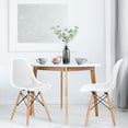 thumbnail image 3 of Gymax 2PCS Modern DSW Dining Chair Office Home w/ Mesh Design Wooden Legs White, 3 of 10