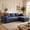 Blue, variant on 106" L-Shaped Boneless Cloud Couch for Living Room, Corduroy Modular Sectional Couch, Deep Seat Memory Foam Sofa No Assembly Black