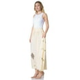 thumbnail image 3 of Sakkas Zarah Women's Boho Embroidery Gypsy Skirt with Lace Elastic Waist Pockets - Ivory - One Size, 3 of 5