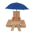 thumbnail image 2 of Mangeoires en Bois d'Écureuil, Stable Table d'Alimentation d'Écureuil de Conception Triangulaire avec Parapluie Bois de Pin Structure Robuste Installation Facile, 2 of 8