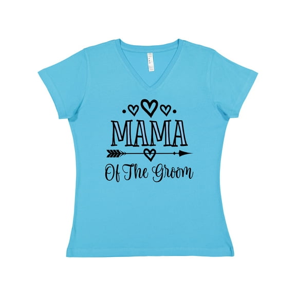 Inktastic Mama of the Groom Wedding Women's V-Neck T-Shirt