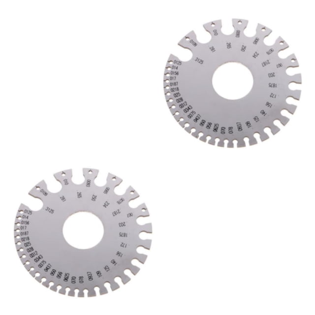 Scienceny Round Wire Gauge Diameter Gage Metal Instrument Inch Inspection Measuring Tipo 1 2piezas