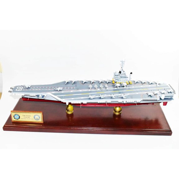 USS Nimitz CVN-68 Aircraft Carrier Model,Navy,Scale Model,Mahogany,Nimitz Class