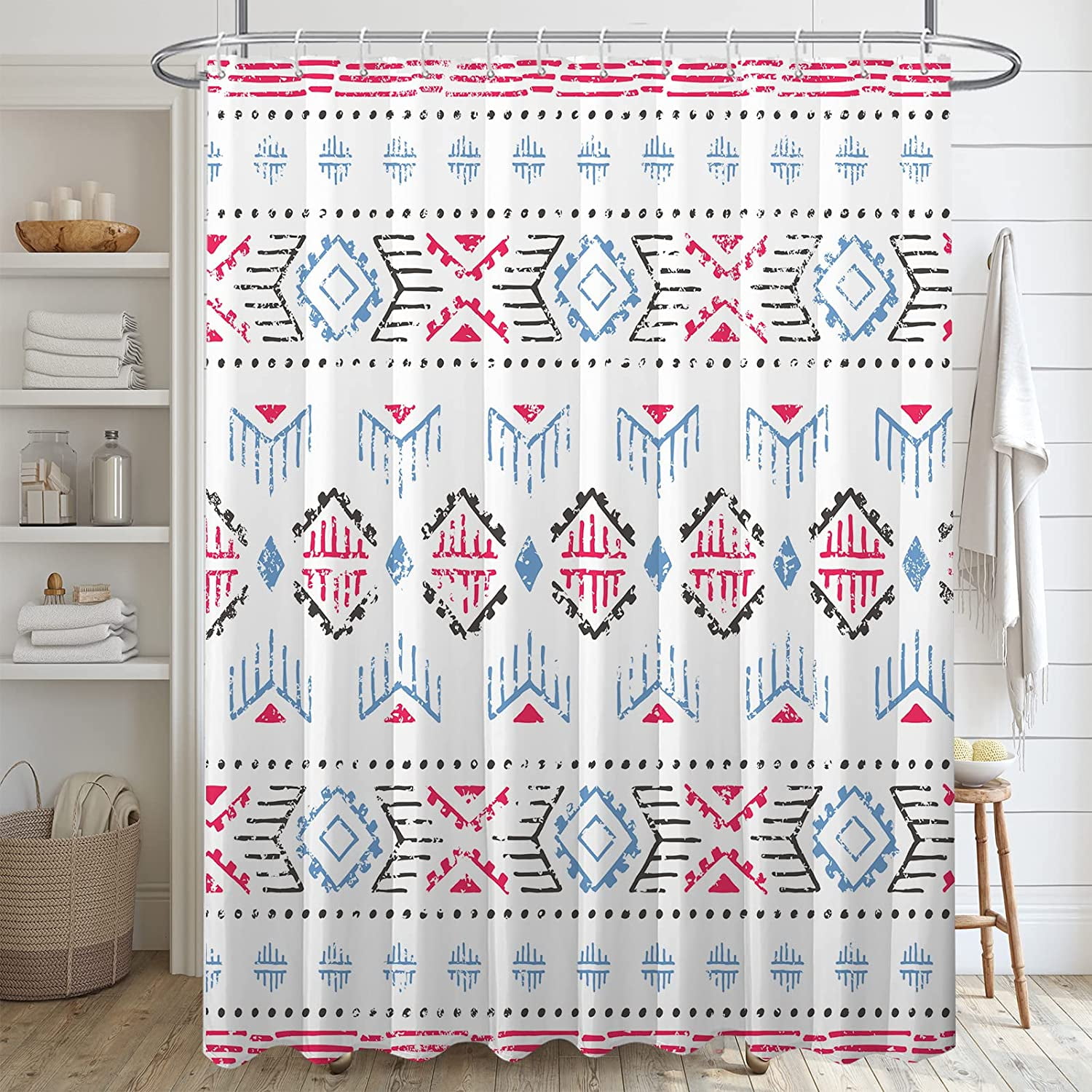 aoselan Geometric Ethnic Shower Curtain,Bohemian Bobo Chic Shower