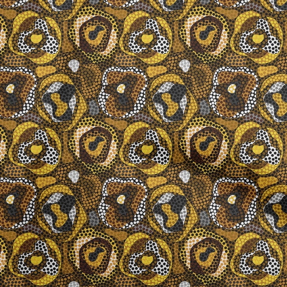 oneOone Cotton Silk Brown Fabric Abstract Sewing Craft Projects Fabric Prints By Yard 42 Inch Wide