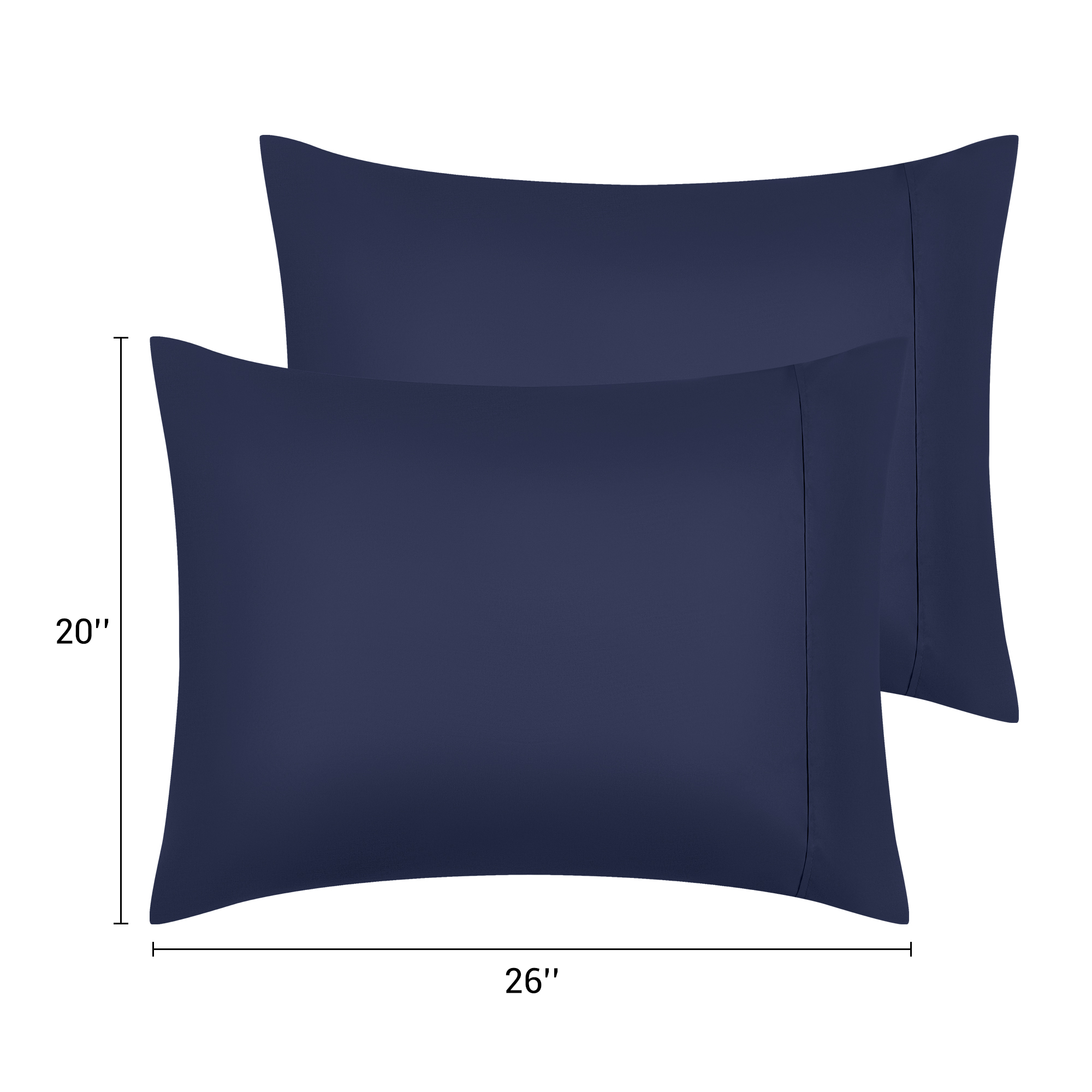 Unique Bargains Pillow Cases with Envelope Closure Pillow Covers 2 pcs Standard Bavy Blue