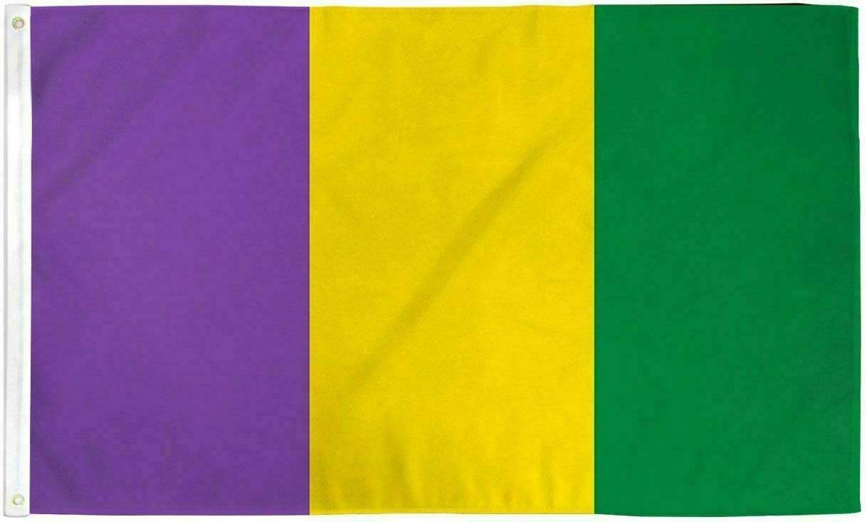 FRENCH QUARTER MARDI GRAS FLAG NEW ORLEAN 3'X5' FEET LOUISIANA ® 100D USA BANNER 