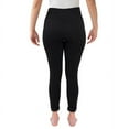 thumbnail image 3 of MUK LUKS Womens Fur Lined Leggings, Black, Large/X Large, 3 of 5