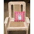 thumbnail image 2 of Hearts Love and Valentine's Day Dog Portrait Fabric Decorative Pillow, 2 of 4