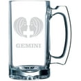 thumbnail image 1 of Zodiac Sign Etched 25oz Libbey Sports Beer Mug Gemini, 1 of 1