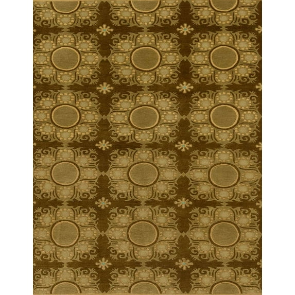 Ahgly Company Indoor Rectangle Abstract Dark Brown Abstract Area Rugs, 6' x 9'
